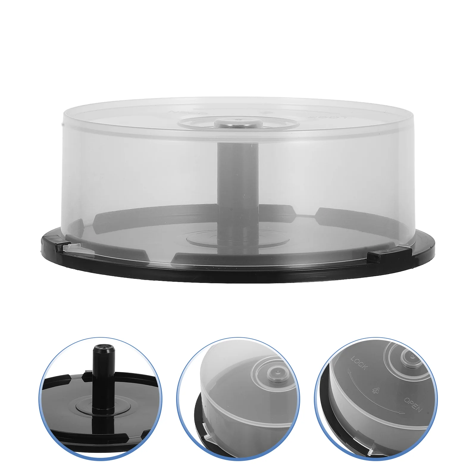 CD Storage Bin Empty Container Bracket Spindle Dvd Containers Carousel Pp Round Holder Bucket