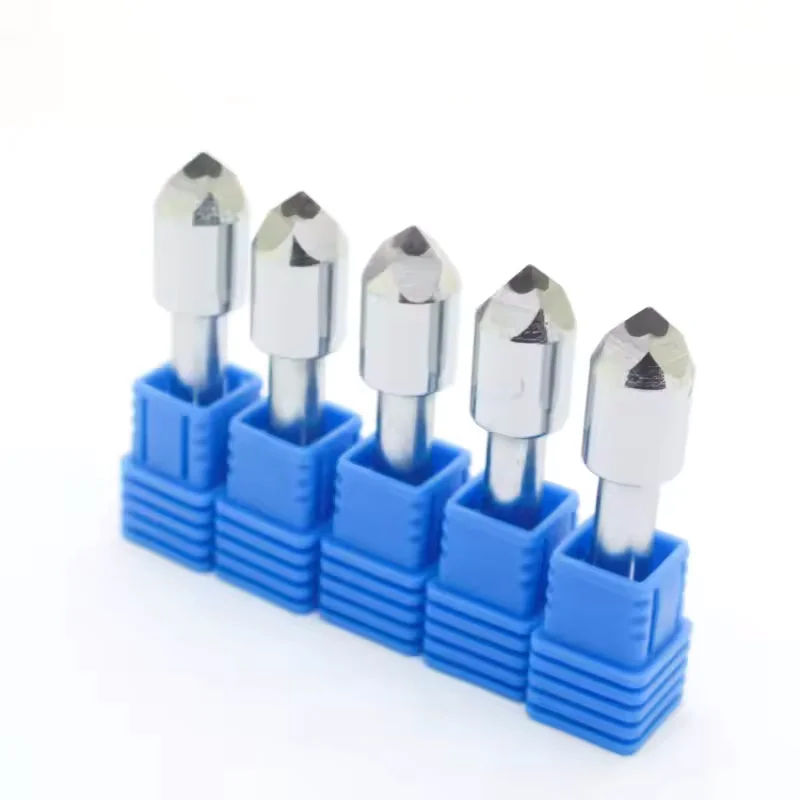 1 PC New Design Diamond Engraving Cutter Granite Stone Tools Marble Relief CNC Bit 4 Edge PCD Shank 6 mm Milling Carving Tool