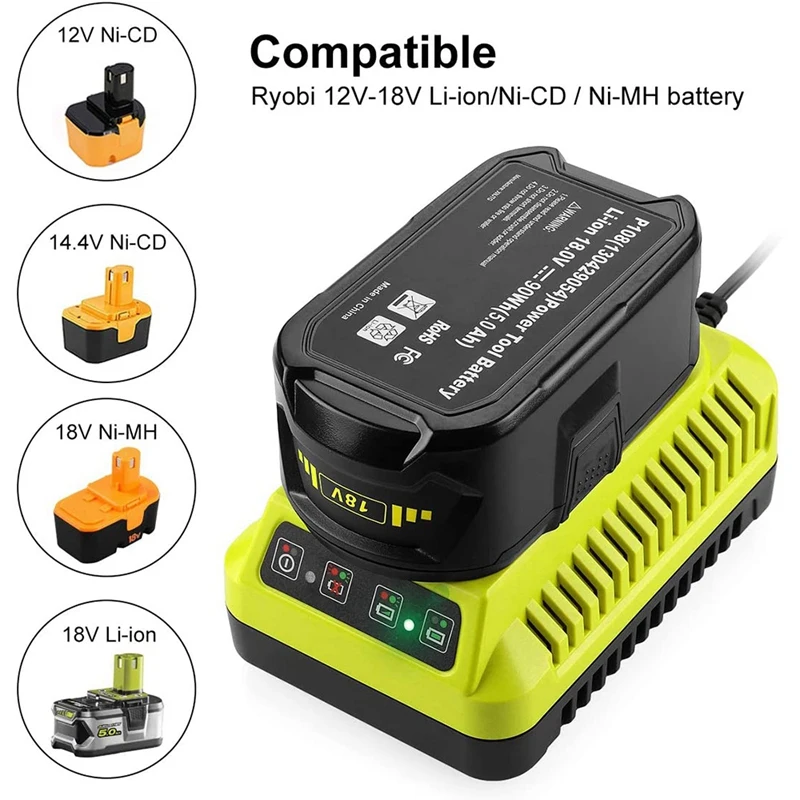 P117 Battery Charger For Ryobi 12V-18V NI-CD NI-MH Li-Ion Battery For Ryobi P102 P103 P104 P105 P107 Battery