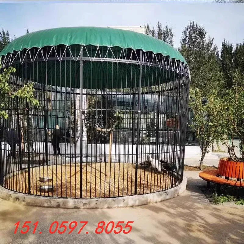 Wrought Iron Extra Large Netted Bird Cage for Parrots Outdoor Oversized Giant Decorative Peacock Aviary