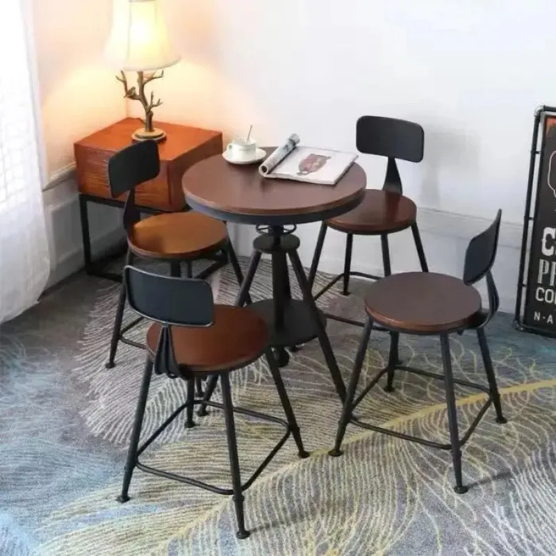 Immagine 6: Combinazione semplice, balcone, tavolo e sedia, ferro battuto, legno massello, caffè, creativo, casual, piccolo caffè
