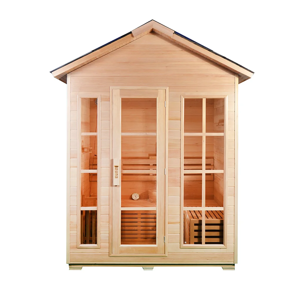 Portable Outdoor Wood Steam Sauna Room With 4 Person Capacity