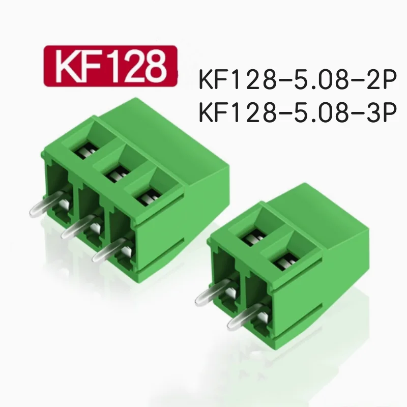 20pcs KF128-5.08-2P 3P Screw Type PCB Terminal Block Wire Connector 5.08mm Straight Pin Splice Terminal