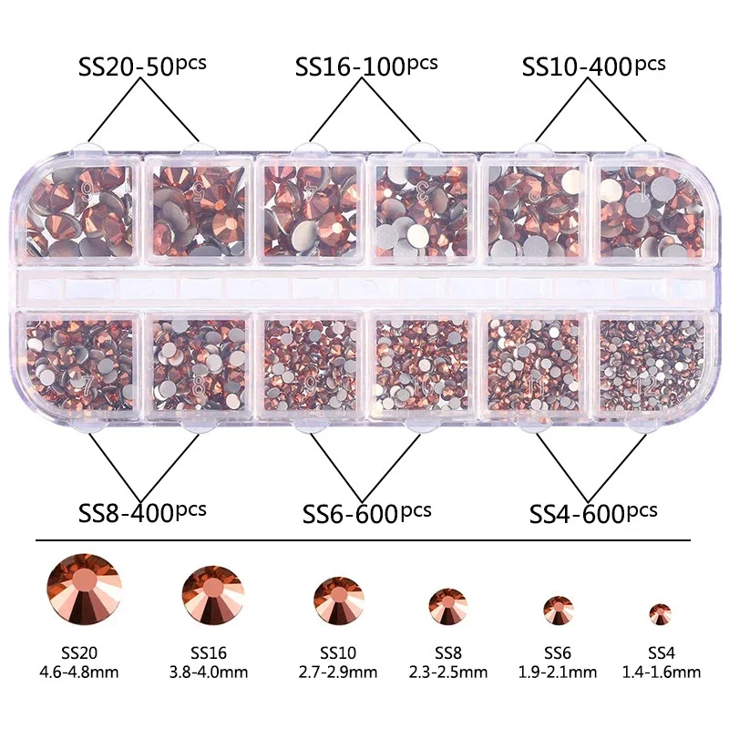 Multi-Size Nail Rhinestones Glitter with Tweezers, 3D Crystal, Nail Art Decorations, Gem Pen, Manicure Tools, AB, DIY