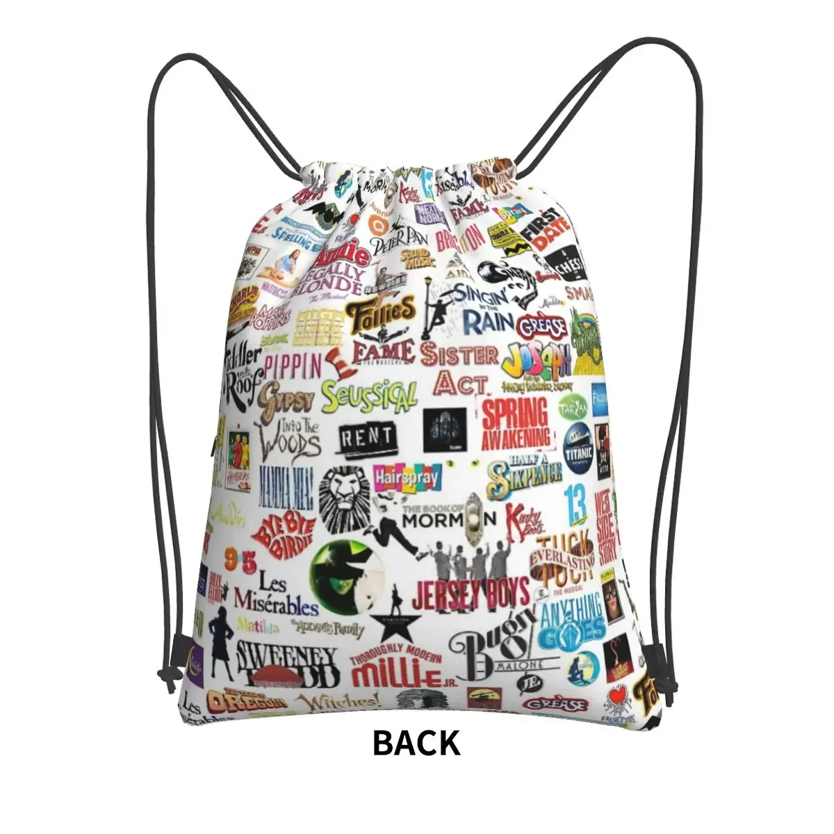 Musical Logos Portable Backpacks Drawstring Bag Multi-function Drawstring Bundle Pocket Sundries Bags For School Students