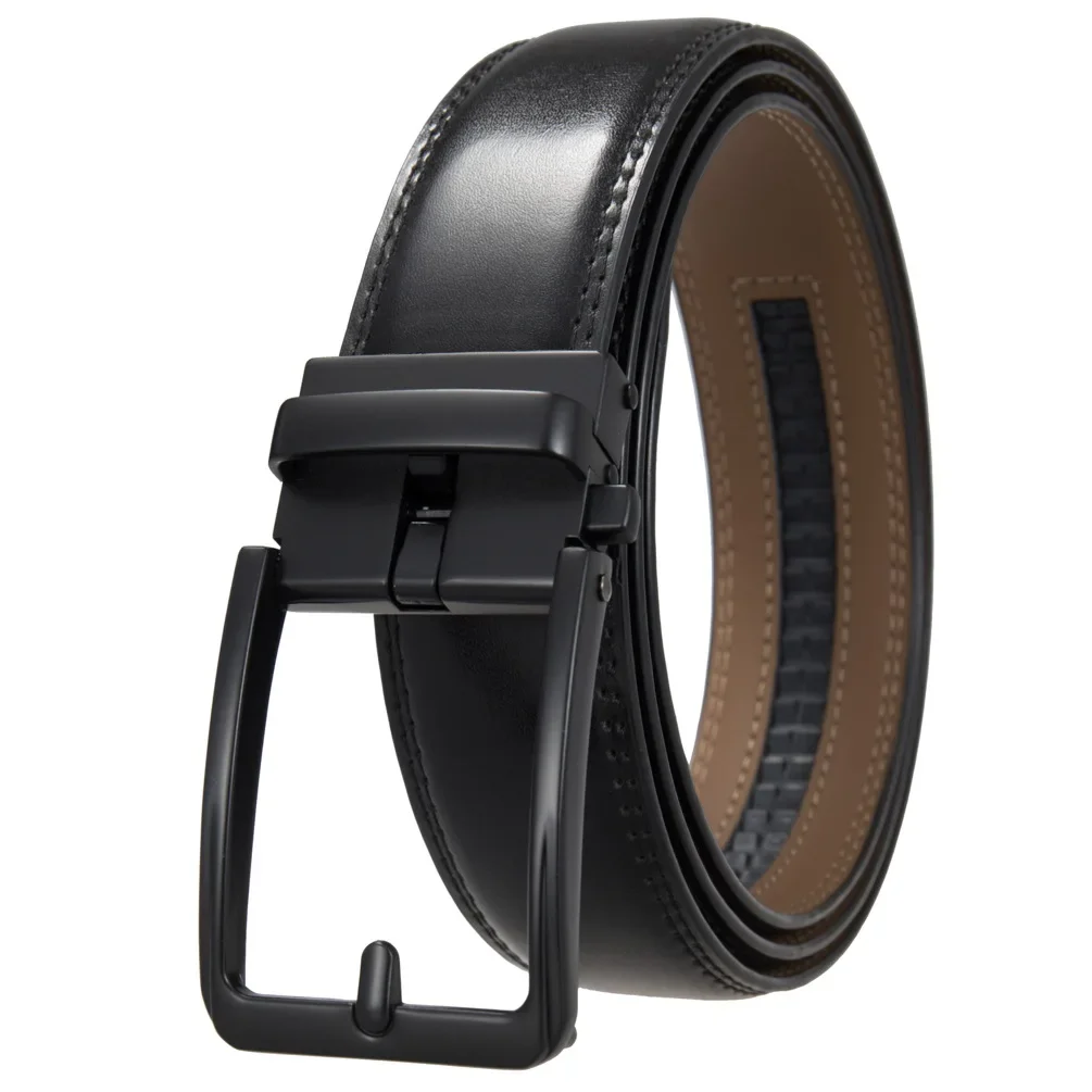 Top qualité hommes ceintures noires de luxe réglable en cuir véritable marron ceinture pour hommes 3.5 cm largeur costume formel ceinture mâle B1338