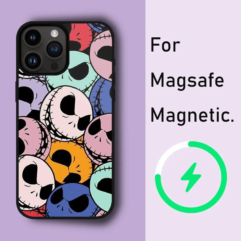 MINISO DISNEY Jack Skellington Phone Case For iPhone 15 14 13 12 11 Pro Max Plus Phone Magnetic for Macsafe Cases Cover image 3