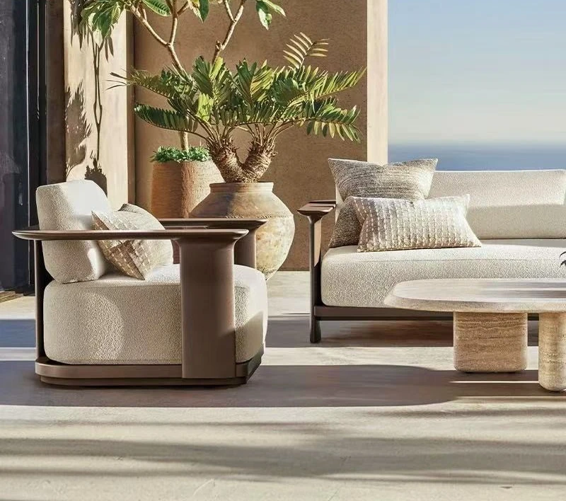 

Nordic Outdoor Sofa Courtyard Villa Garden Open-air Waterproof Sun Protection Outdoor Anti-corrosion Sofa Furniture