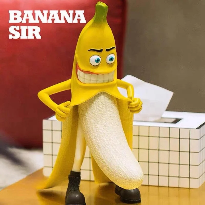 Creative Banana Man Figurine Funny Cartoon Banana Statues Fruit Figurine Desk Sculpture Decor House Decoration Home Ornament