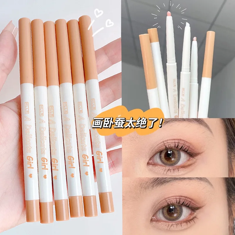 2024 New Sleeper Silkworm Pen Color Dual-use Natural Brightening Shadow Pen Fine Flash Matte Eyeliner for Beginners