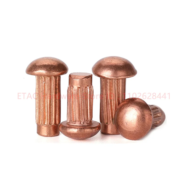 10-50pcs M2 M2.5 M3 M4 Knurled Solid Copper Rivets For Name Plate GB827
