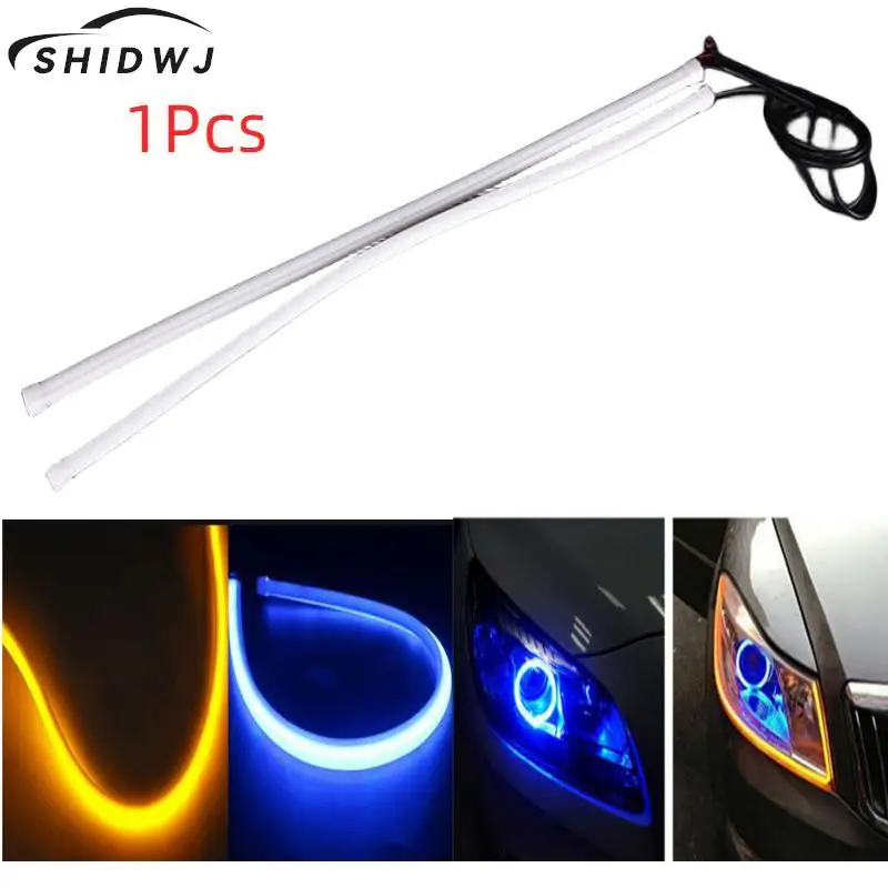 1Pc 30CM Soft LED Strip Light DRL Flexible LED Tube Strip Daytime Running Lights Turn Signal Angel Eyes Car Styling Singnal Lamp