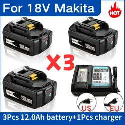 for Makita18V Battery 12000mAh Rechargeable Power Tools Battery 18V makita with LED Li-ion Replacement LXT BL1860B BL1860 BL1850