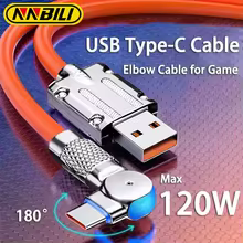 NNBILI 120W 6A USB Type C 180 Degree Cable