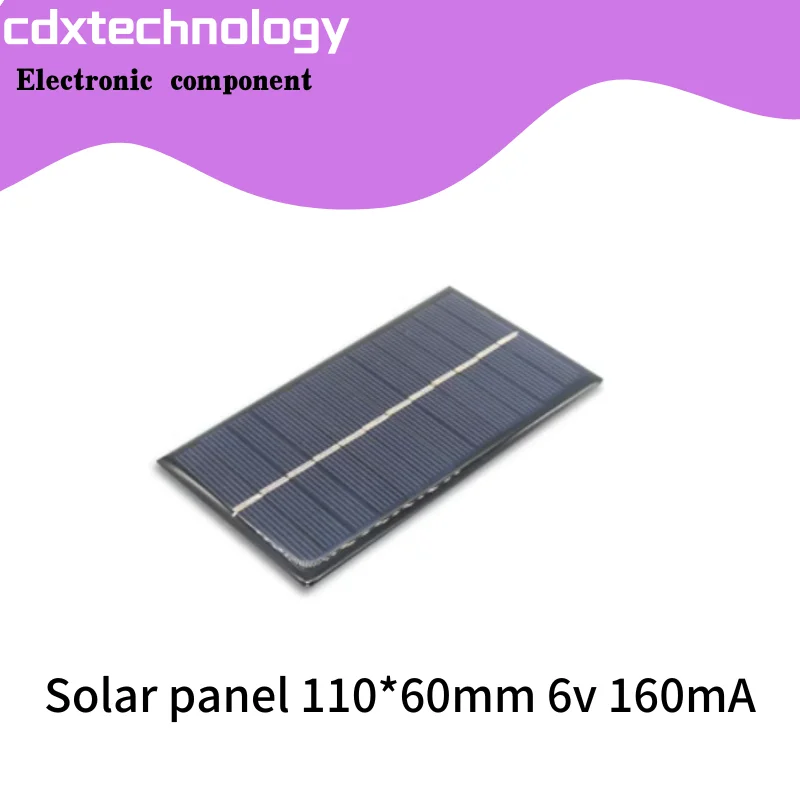 Solar panel 110*60mm 6v 160mA drip panel photovoltaic power generation battery charging