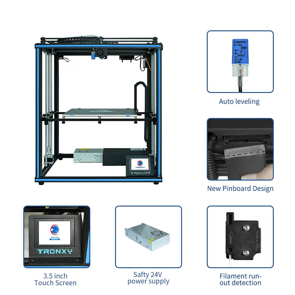 Imagem -03 - Printer X5sa Pro com Kit de Impressão Metálica Mesa Térmica Sensor de Filamentos Nivelamento Automático com 330x330x400 mm Corexy Diy Tronxy3d