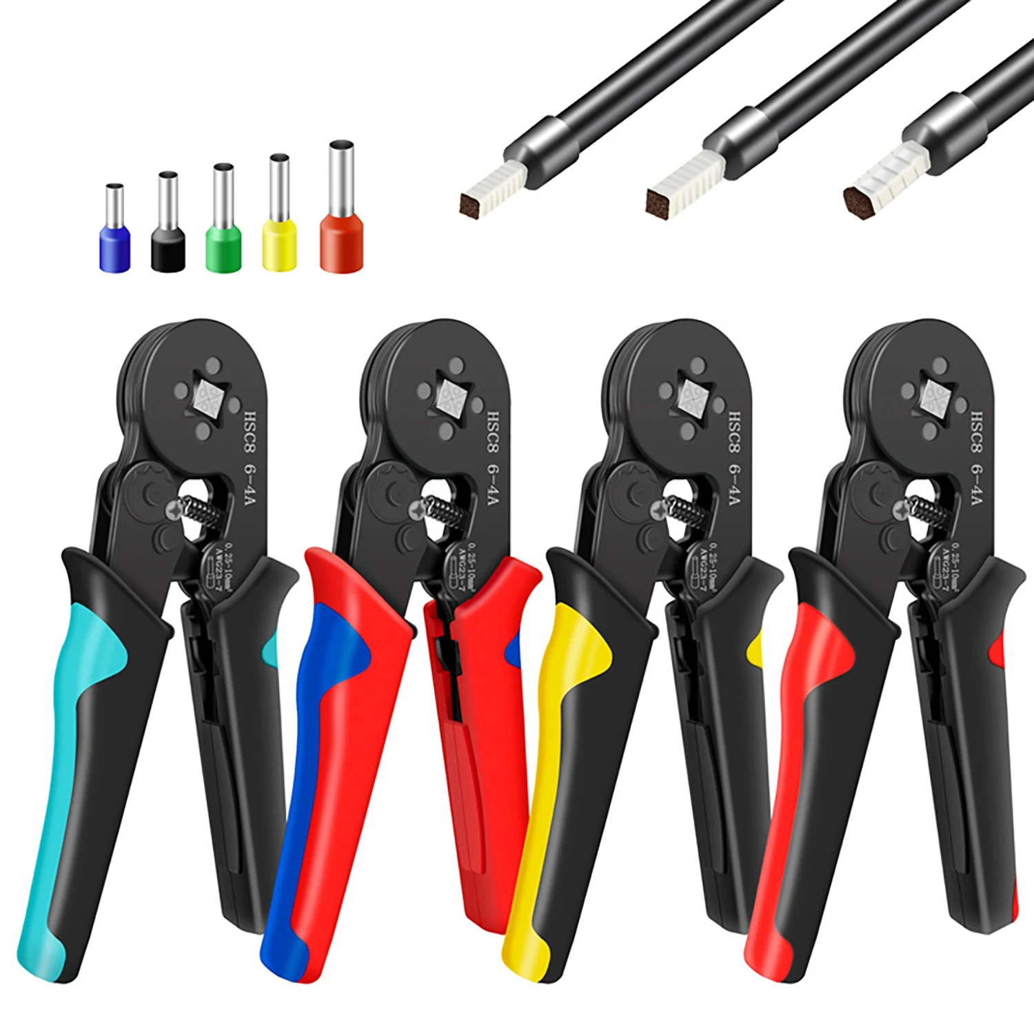 Terminal Crimping Pliers Hand Tools Mini Electrical Plier HSC8 6-4A 0.25-10mm² AWG23-7