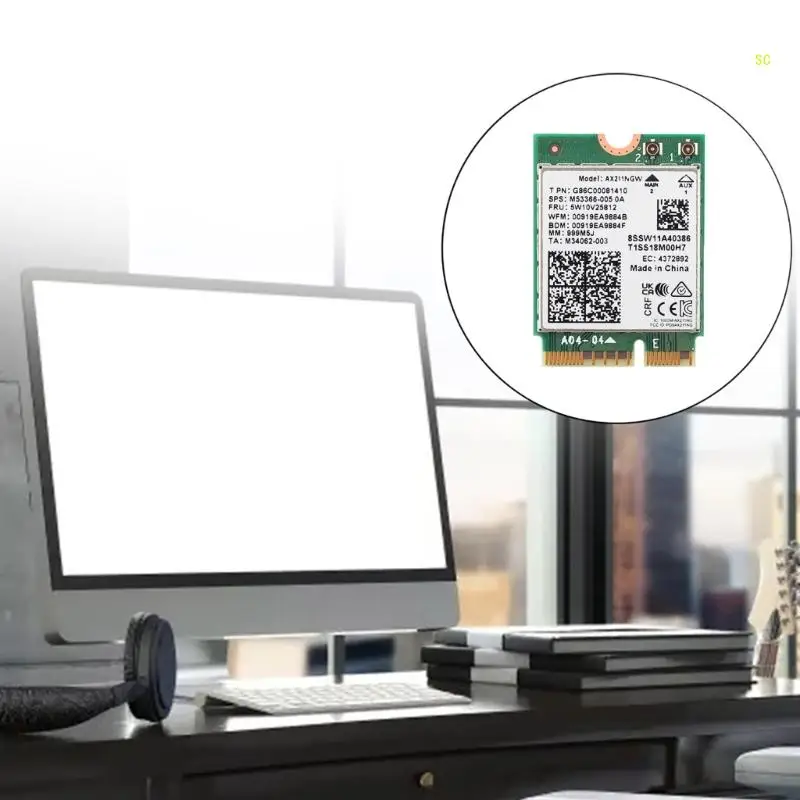 AX211NGW BT5.3 อะแดปเตอร์ไร้สาย Wi-Fi 6E 2 เสาอากาศ Tri-Band WIFI6E 5374M Dropshipping