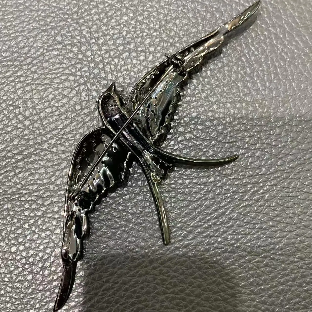 925 sterling silver with cubic zircon swallow brooch & pendant double use unisex jewelry fine jewelry