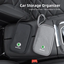 Portable Car Storage bag for car keys car driver's license Cable Gadget Card Pouch for Skoda Octavia Kodiaq Fabia Superb Karoq