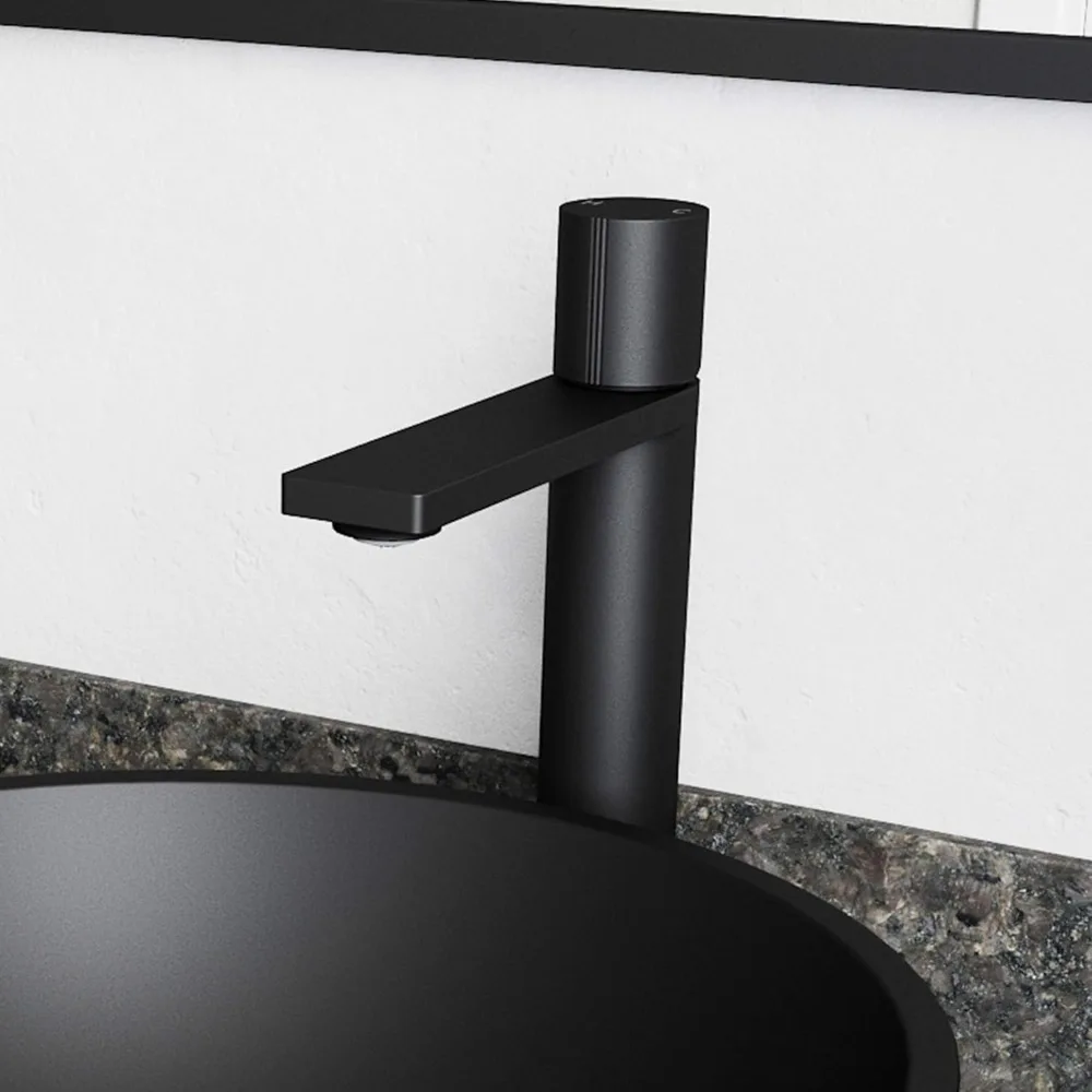 12 Inch Matte Black Single Handle Vessel Bathroom Faucet with Single-Hole Installation Option for Modern Style