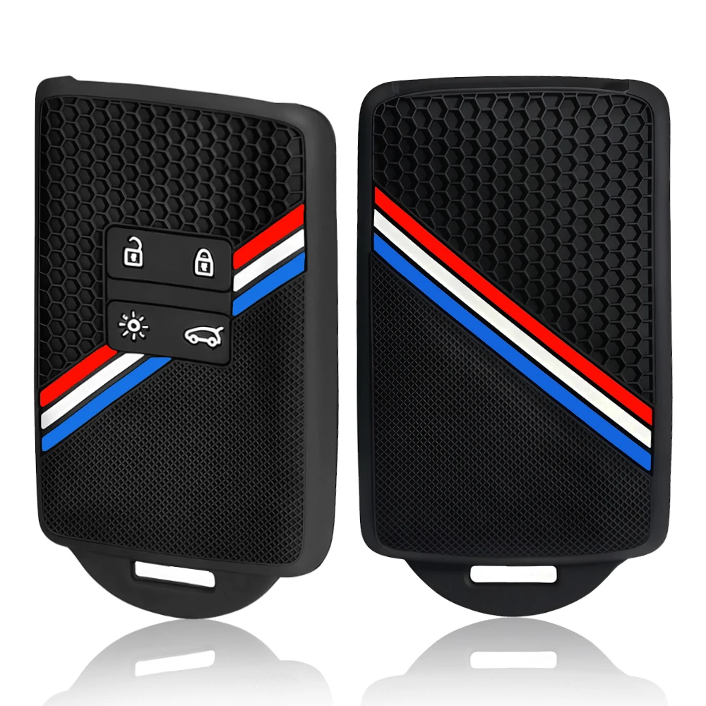 silicone car key cover case for Dacia Logan 3 for Renault Captur Zoe Espace 5 Clio Megane 4 Arkana Arcan key holder shell