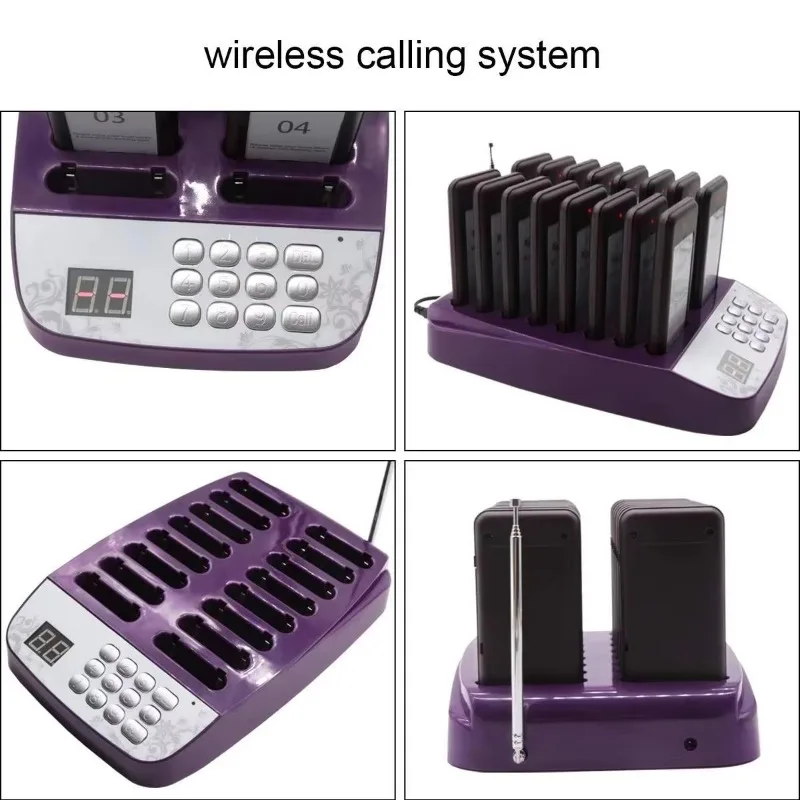 16 Coaster Pagers Guest Paging System | Wireless Queue Calling System for Restaurant Food Collecting
