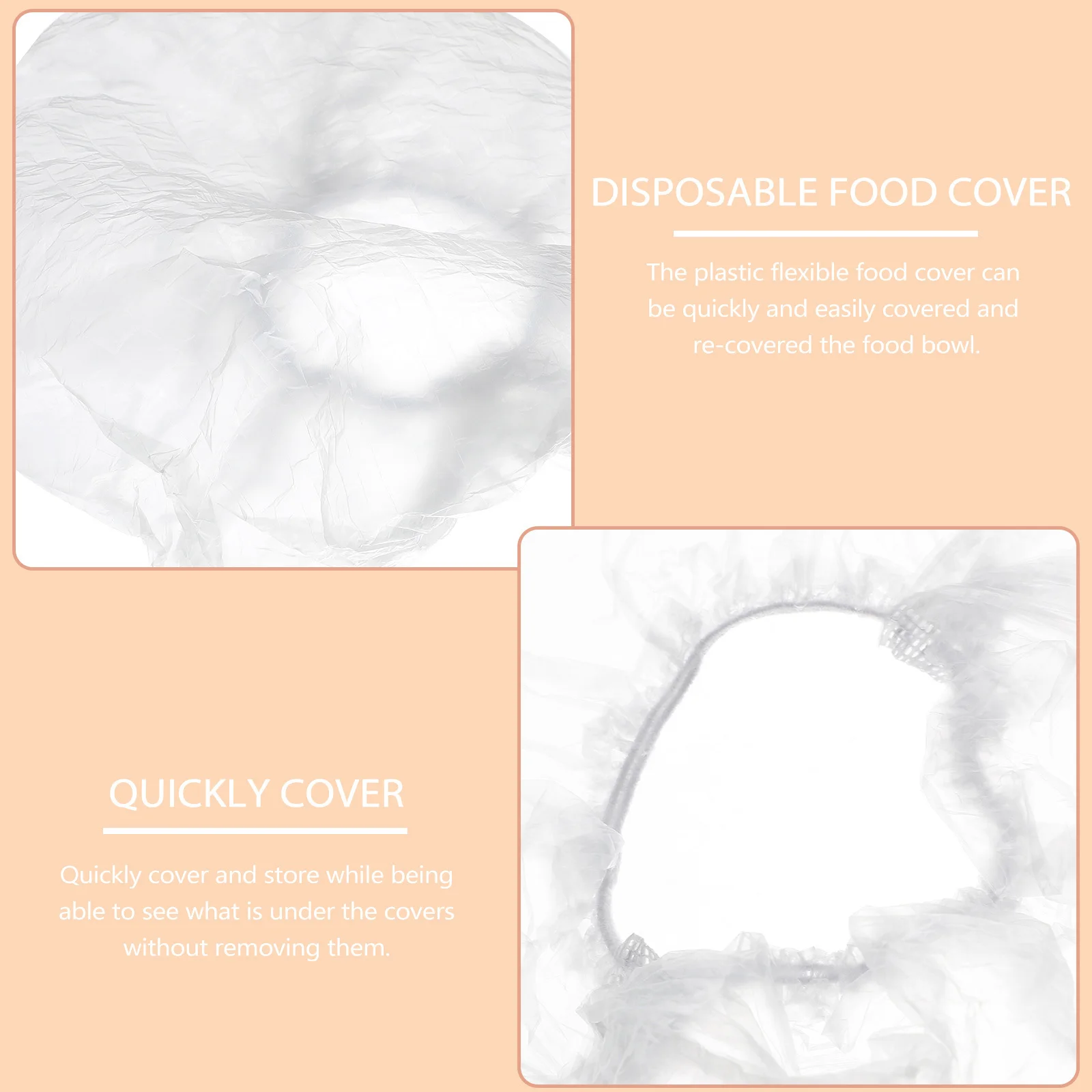 

100Pcs Adjustable Elastic Bowl Lids Fresh Keeping Bags for Cereal Grains Leftovers Picnics Barbecues Plastic Covers for Bowls