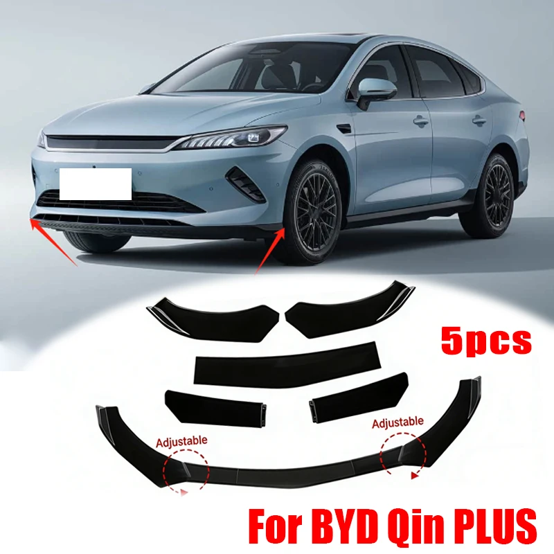 

5Pcs ABS Material Universal Car Front Bumper Separator Bumper Lip Body Kit Duck Lip Separator For BYD Qin PLUS Car Accessories