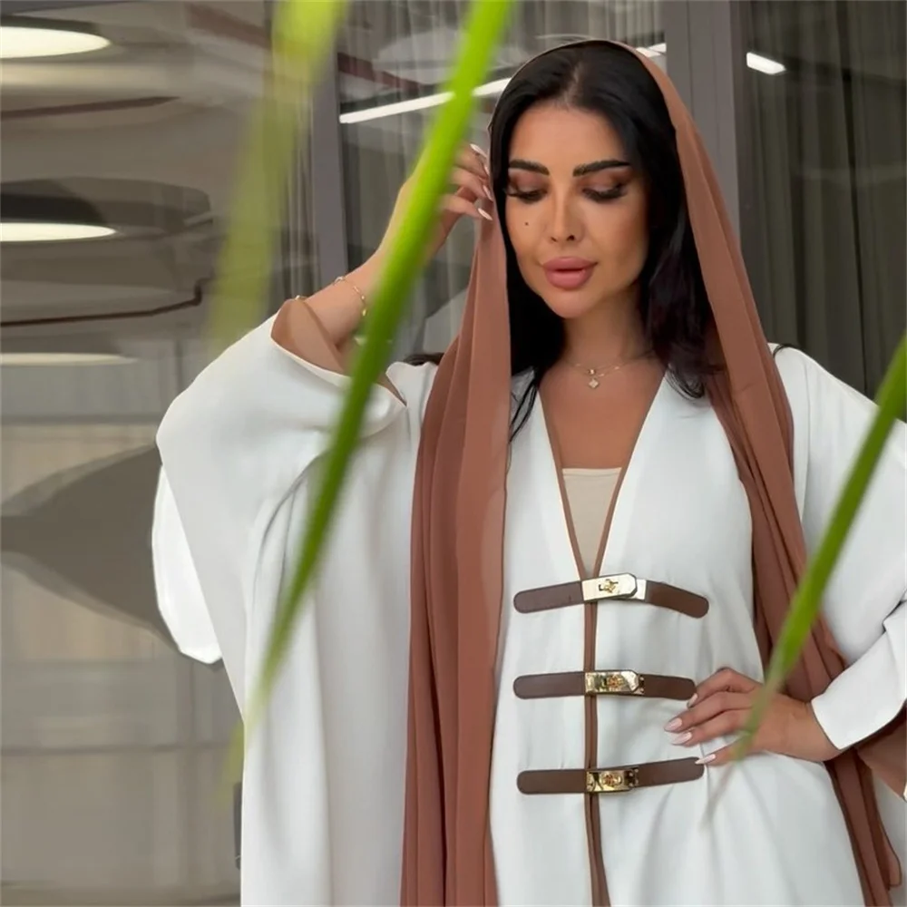 2024 nuevo Modesto Elegantes Dubai lujo Abaya abierto negro Eid musulmán Kaftan mujeres vestido ropa bata larga mujeres musulmanas