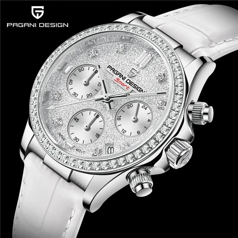 Pagani Design weibliche Armbanduhr Chronograph Datum Sport Mädchen Dame Uhr Top Marke Luxus Echt leder Quarz Frauen Uhr 1730