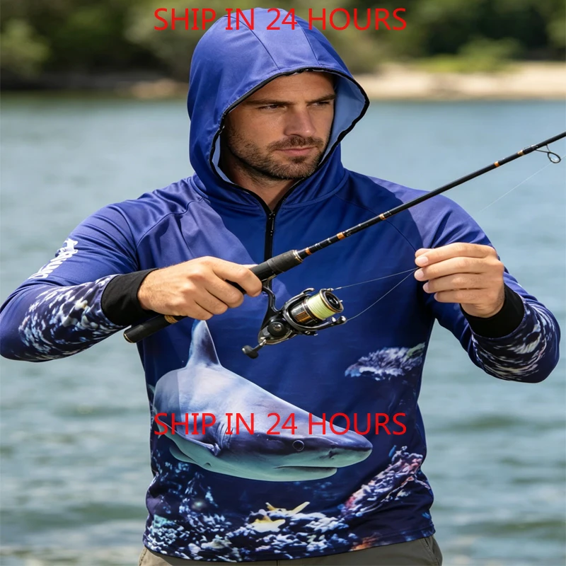 

Durable Fishing Shirts 20246 Men Sun Protection Long Sleeve Jerseys Summer Anti-UV Fishing T-Shirt Work XS-3XL