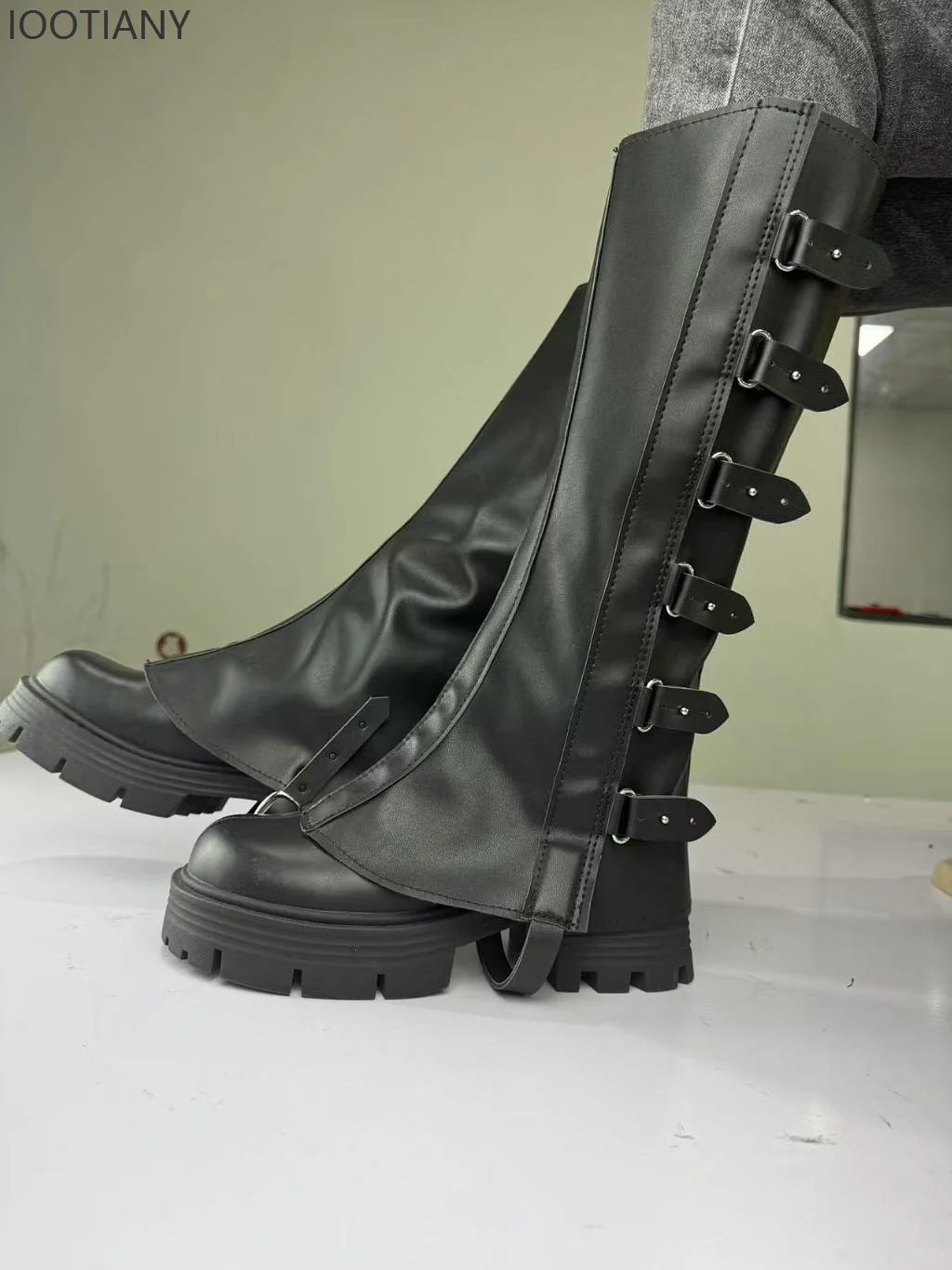 Halloween Middeleeuwse Renaissance Viking Piratenlaarzen Zwarte Hoge Overschoenen Piraat Laarzen Covers Soldaat Laarzen Overschoenen Nieuw