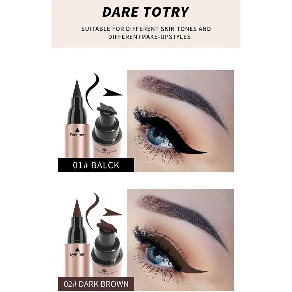 Mode langdurige eyeliner stempel tattoo tools veegvaste vloeibare eyeliner super slanke waterdichte oog stencil stempel