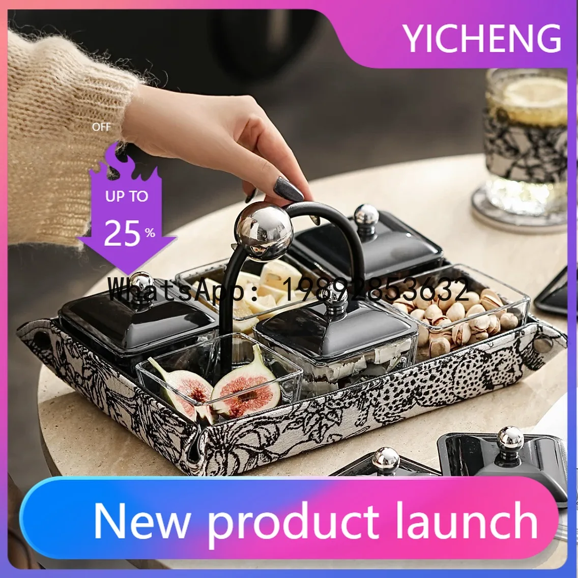 

Lyy high-end fruit platter snack display tray - divided candy & dessert plate - small exquisite ornament