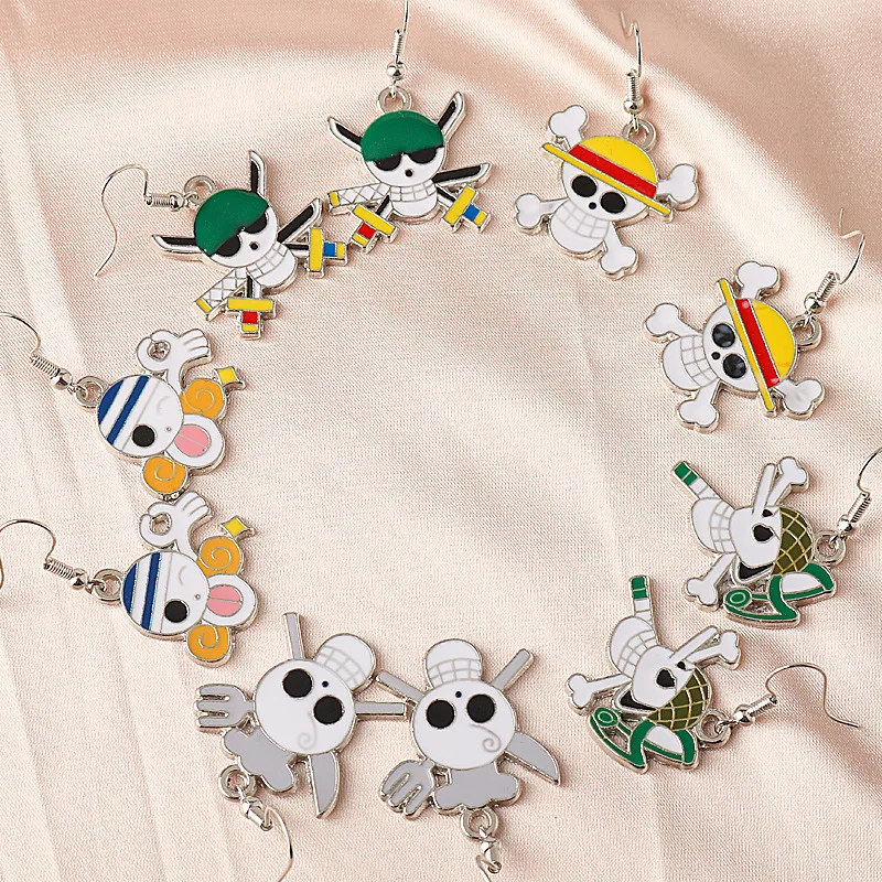 Anime Earrings One Piece Earrings Usop Shanzhi Solon Luffy Cute Cartoon Earrings Earhooks Cosplay Clothing Accessories