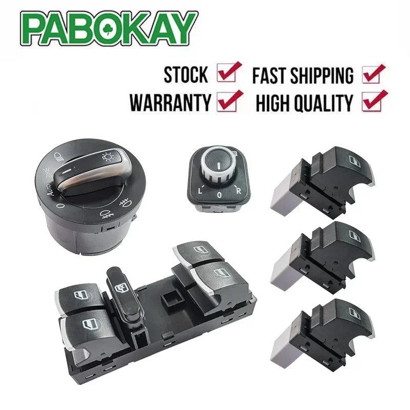 

Комплект из 1 шт. для VW Passat B6 Tiguan Jetta Golf MK5 MK6 CC: Переключатель стеклоподъемника 5ND959857 5K4959857 5ND959565B 5ND959855
