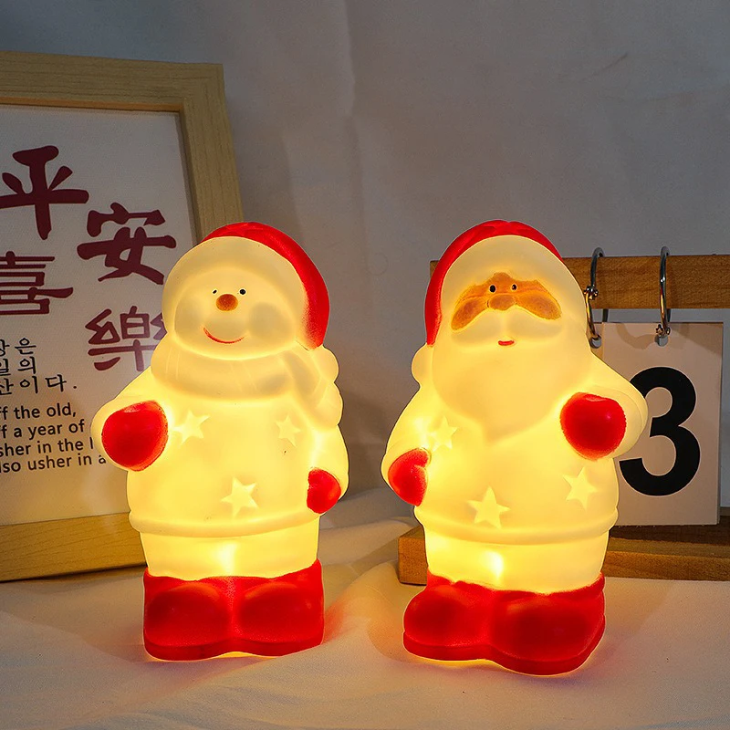 LED Christmas Night Light Cute Santa Claus Snowman Children Bedroom Bedside Ornaments For Holiday Christmas Decora Night Lamp