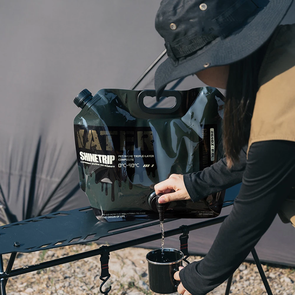 8L Folding Water Bucket Multipurpose Water Container No Leakage Portable Pouch with Faucet for Hiking Picnic
