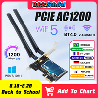 Fenvi WiFi5 AC1200 PCIE WiFi Adapter BT4.0 1200Mbps WiFi Card Dual Band 802.11ac Networking Upgrade for Win 7/10/11 Desktop PC