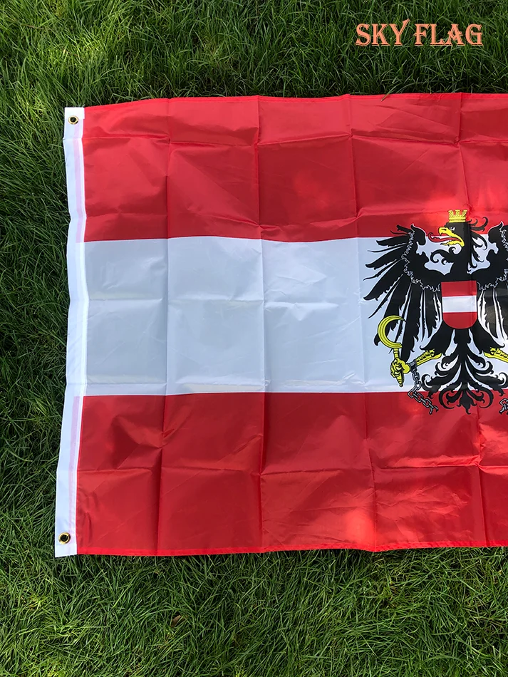 SKY FLAG 90*150cm Austria Eagle National Flags Banners with Coat of Arms Austrian Emblem Country Flag polyester printed