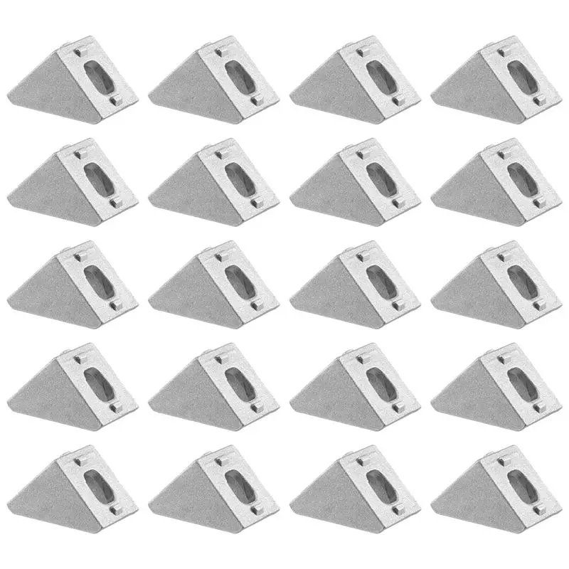 

YLS-20Pcs 2020 Угловой соединитель из алюминия 20x20, L-образный кронштейн-фиксатор для промышленного алюминиевого профиля 2020