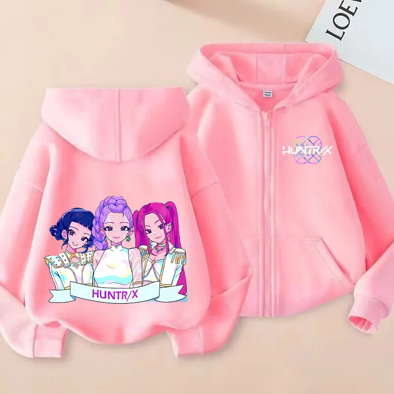 Movie Kpop Demon Hunters Funny Zip Up Sweatshirts Hoodie Children Clothes Kid Girl Boy Sweatshirt Zipper Hoody Baby Casual Tops