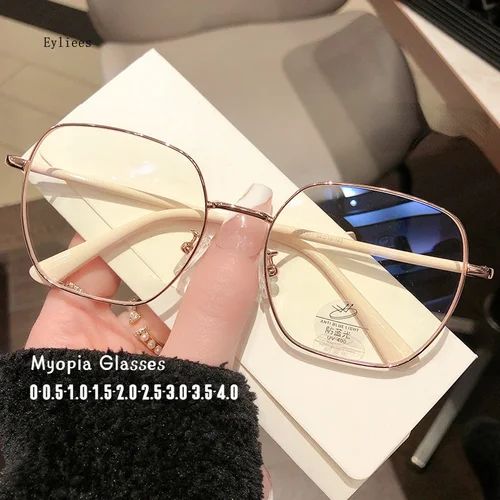 Tendencia de moda, gafas para miopía con dioptrías para mujeres y hombres, montura cuadrada Retro, gafas graduadas para miopía, dioptrías de 0 a 4,0