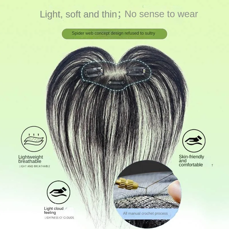 3D Forehead Hairline Baby Hair Fringe with Clips Human Hair Bangs Topper for Women Invisible Lace Real Hair Accessory Hairpiece