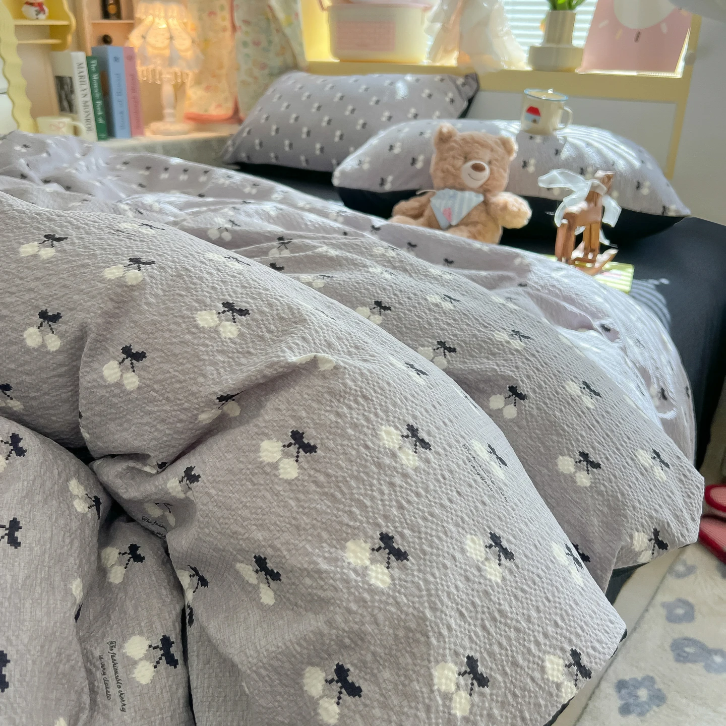 Soft Puff Yarn Bedding Set Single/Queen/King Skin-friendly Duvet Cover Set with Bedsheet for Home Bedding Sets juego de cama