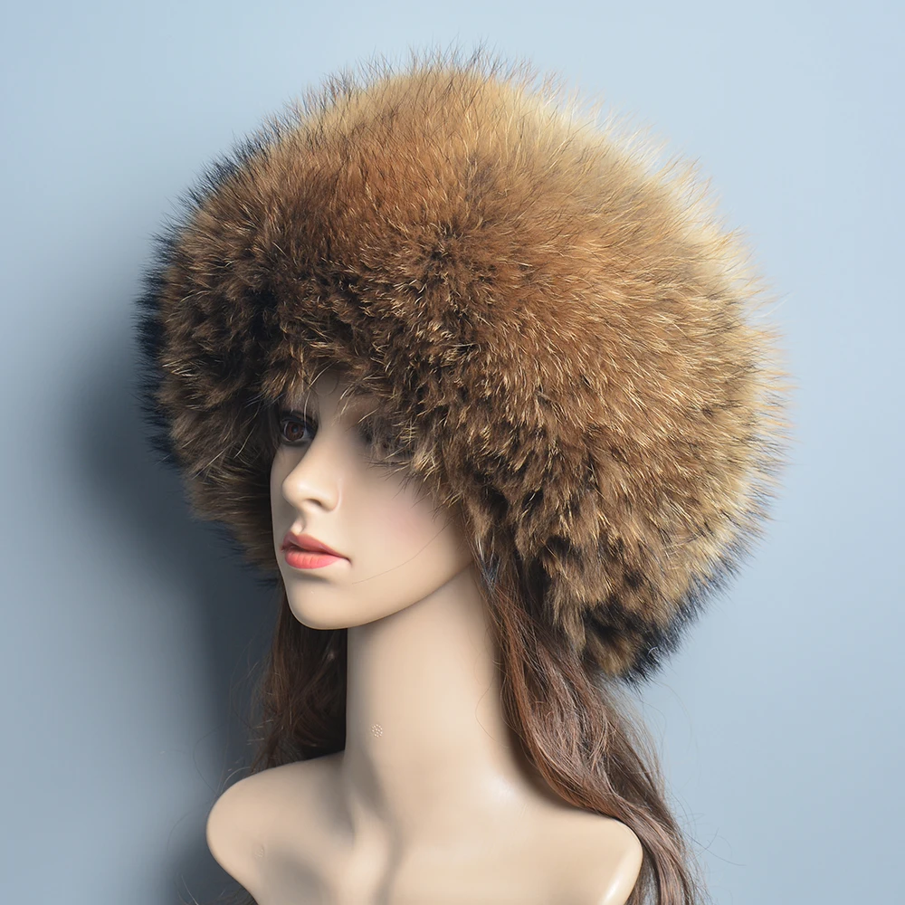 Winter Hats for Women Natural Fox Fur Beanies Real Fox Bomber Hat Fluffy Popular Russian Female Round Cap Fashion Real Fur Hats