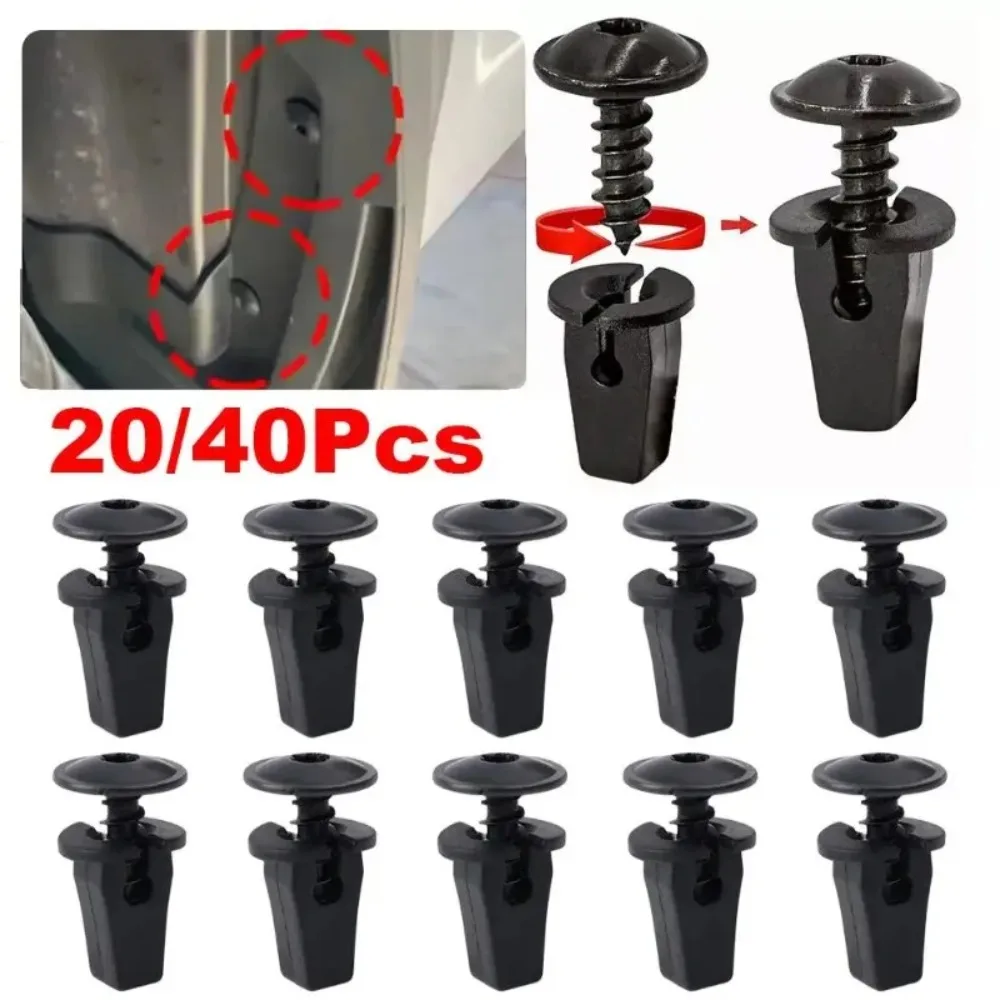 20/40/80 peças de clipes de fixação para protetor de respingos, parafusos de encaixe para revestimento de para-lama automotivo, parafusos de fixação da tampa do motor, usados para Volkswagen AUDI