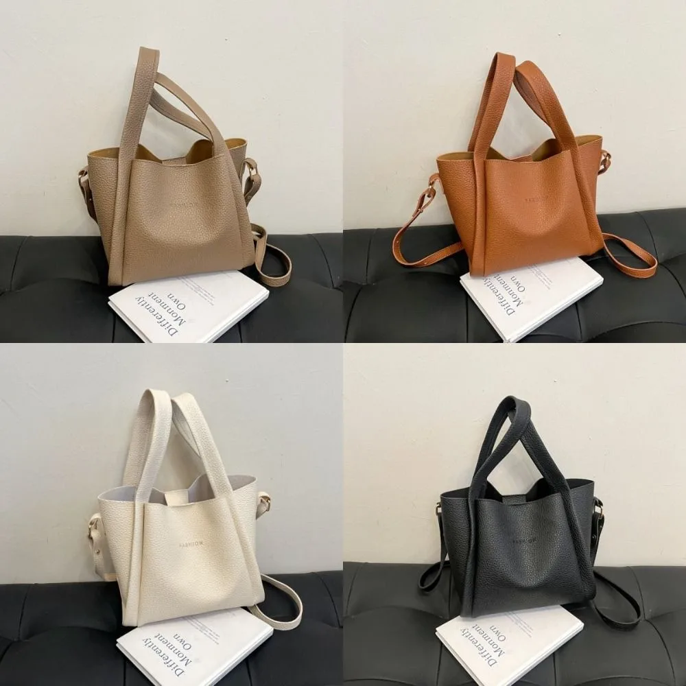 حقائب يد جلدية بلون سادة على الطراز الكوري حقيبة كتف نسائية ذات سعة كبيرة حقيبة ساعي الموضة حقائب كروس للصيف
