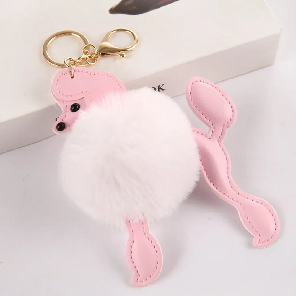 

3Pcs Creative Key Pendant Poodle Shape Hanging Decor Multi Purpose Backpack Bag Key Ring Luggage Pendant Schoolbag Decoration